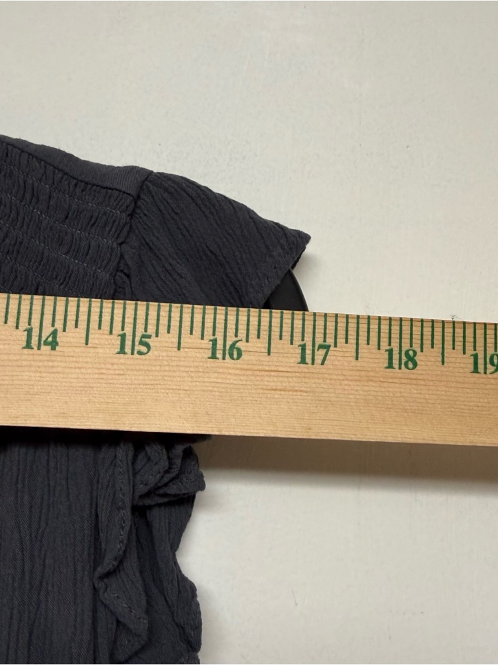 LOFT Gray Button Ruffle Neck Top - Picture 5 of 6